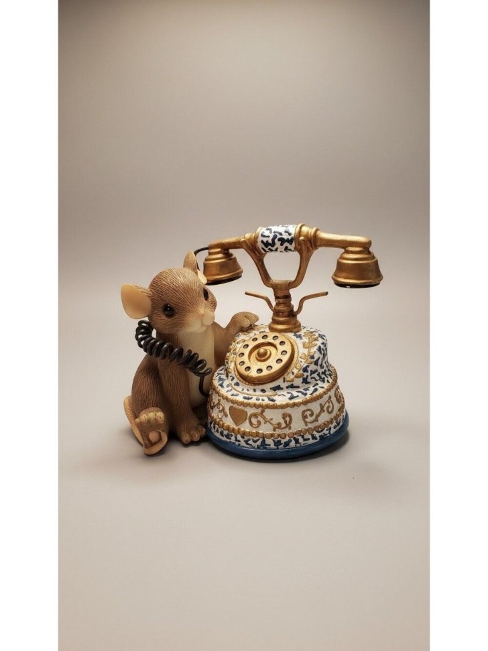Charming Tails By Fitz & Floyd Vtg "Im Just A Phone Call Away" Figurine Mouse